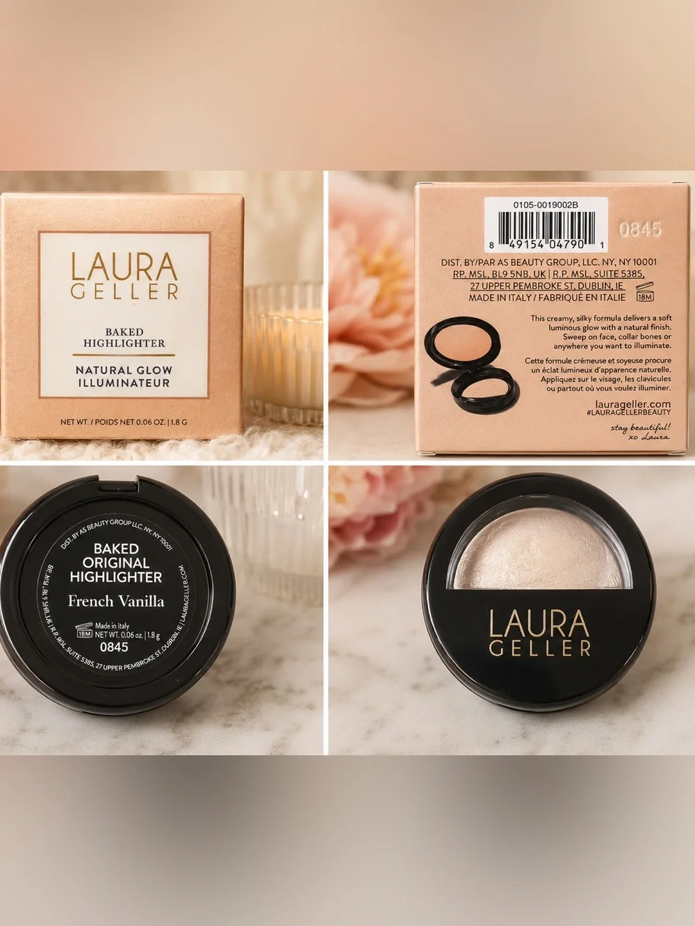Laura Geller Baked Original Highlighter French Vanilla 0.06 oz Full Size NIB